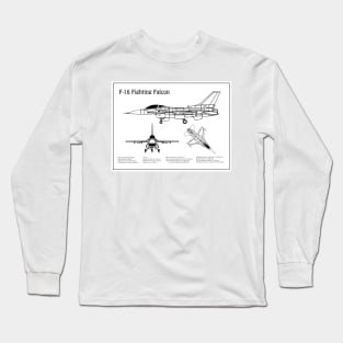 F-16 Fighting Falcon Fighter - BD Long Sleeve T-Shirt